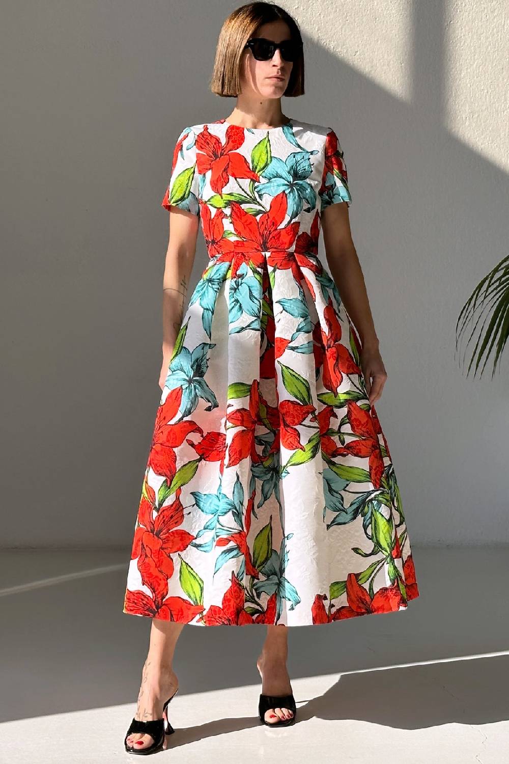 Lunatica Milano Abito Flower Red Azur