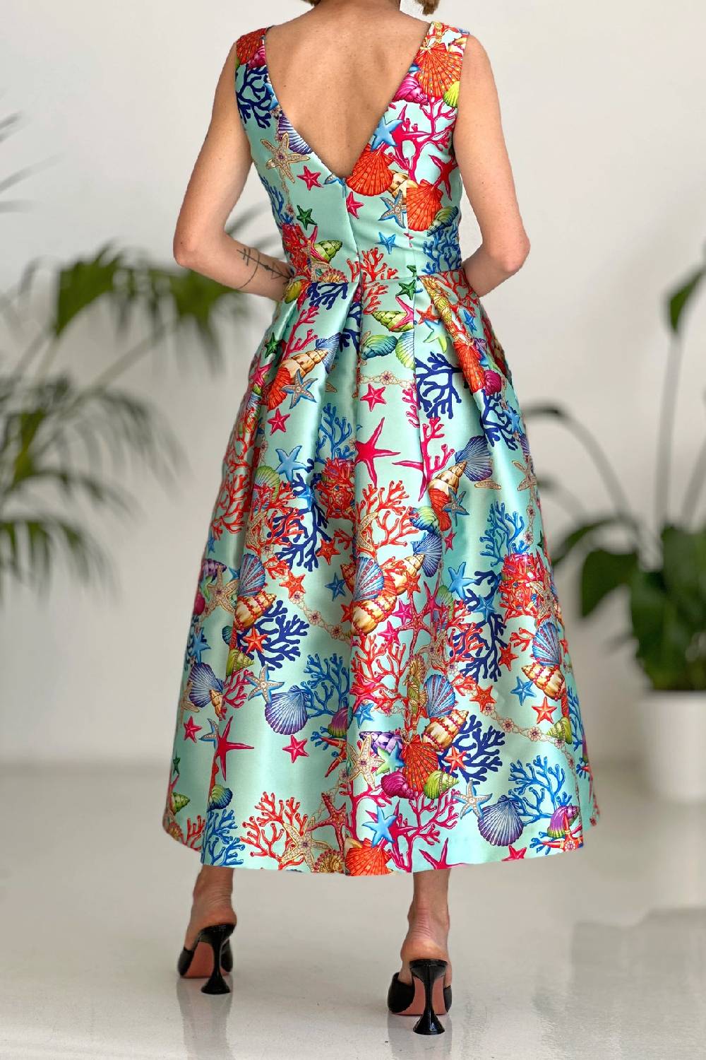 Lunatica Milano Abito Reef Azur V Neck Back