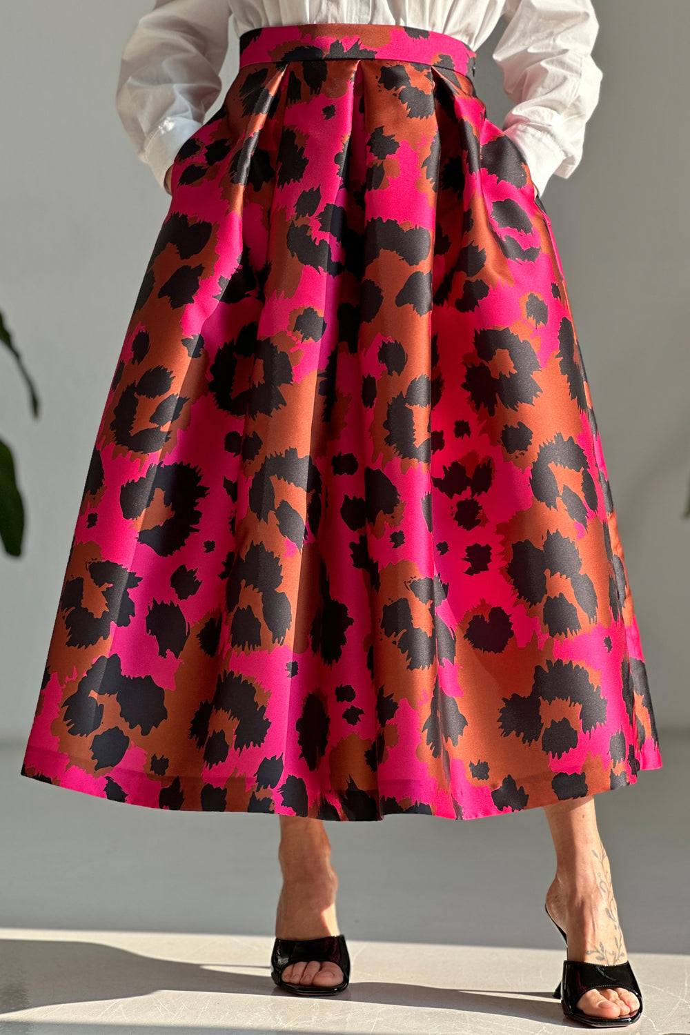 Lunatica Milano Gonna Animalier Fucsia Brown