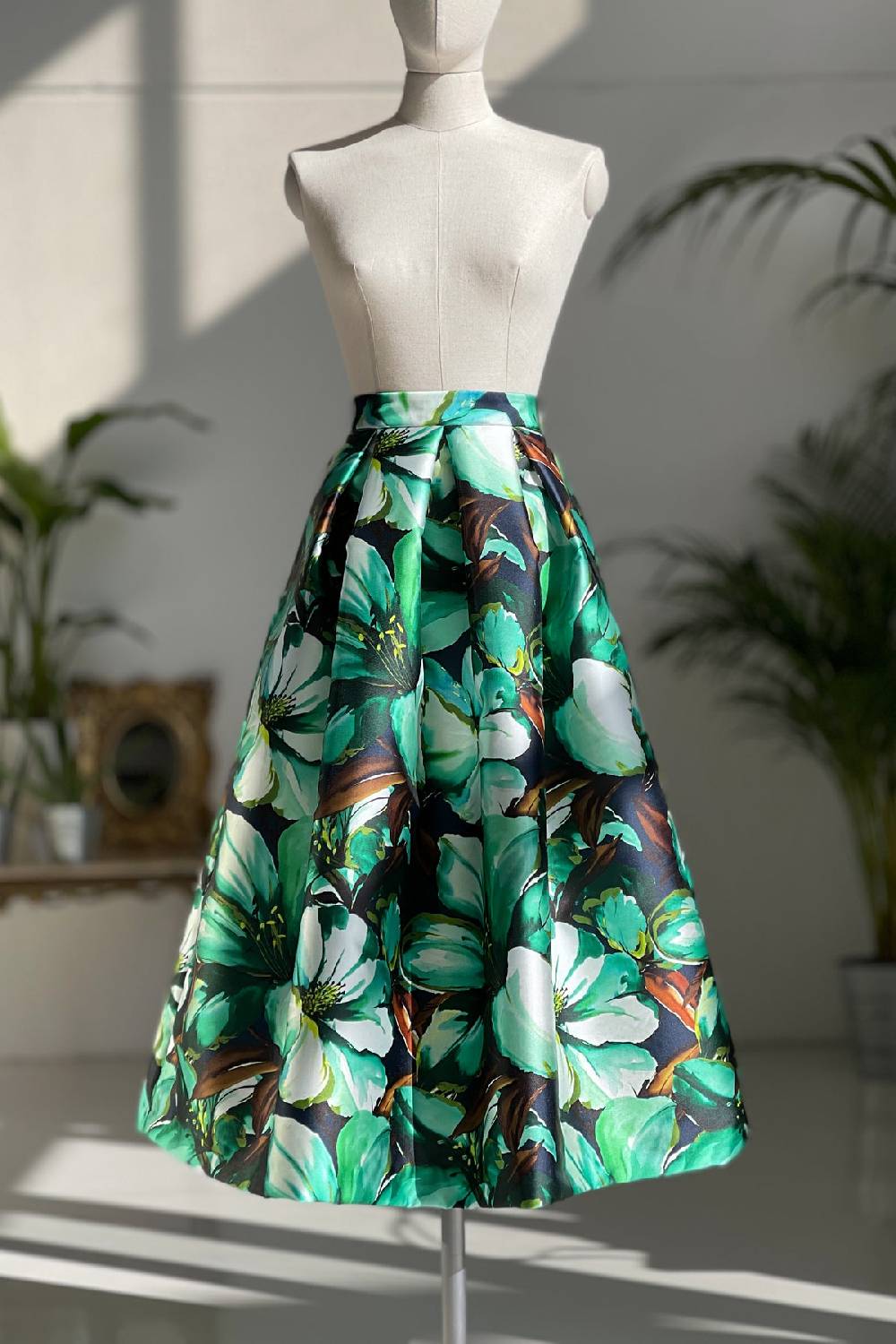 Lunatica Milano Gonna Big Flower Green