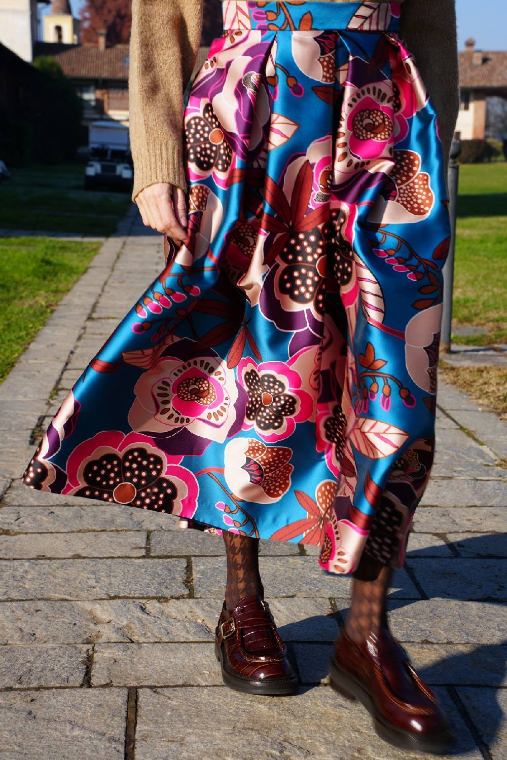 Lunatica Milano Gonna Garden Blu Petrol