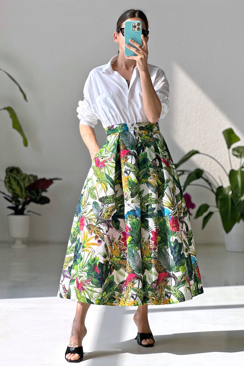 Lunatica Milano Gonna Green Leaves