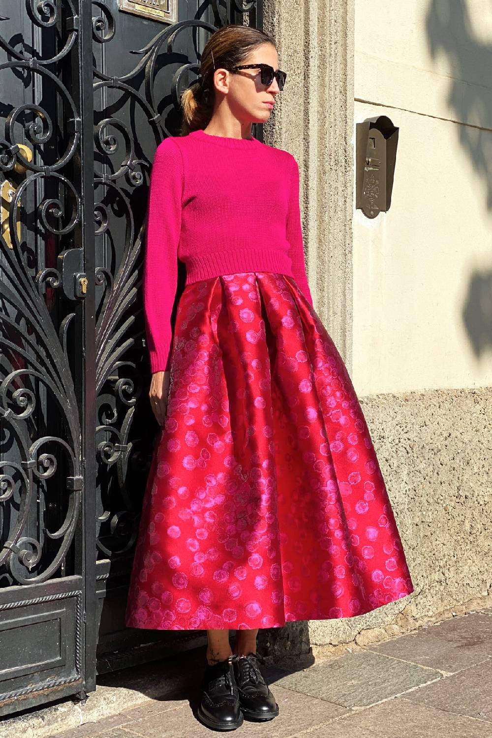 Lunatica Milano Gonna midi Pois Red