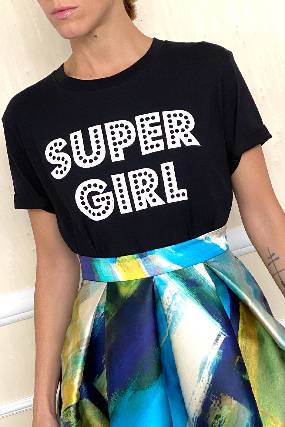 Lunatica Milano Tshirt nera - Super Girl