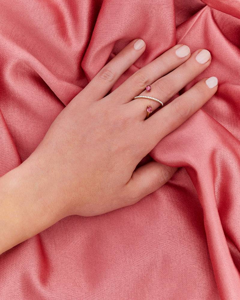 Nanis Anello Ad Incrocio "DANCING TOURMALINES" In Oro, Diamanti E Tormalina – Nanis Italian Jewels