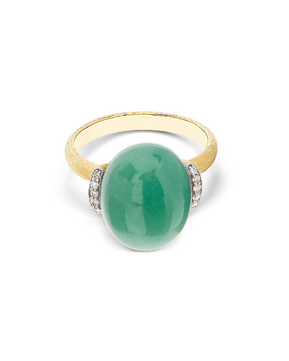 Nanis Anello "AMAZZONIA" In Oro, Diamanti E Avventurina Verde (grande) – Nanis Italian Jewels