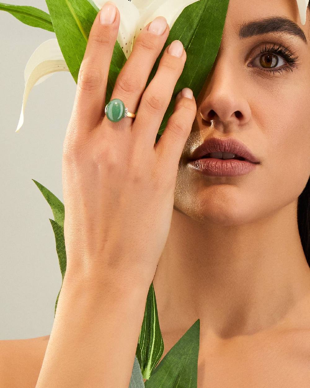 Nanis Anello "AMAZZONIA" In Oro, Diamanti E Avventurina Verde (grande) – Nanis Italian Jewels