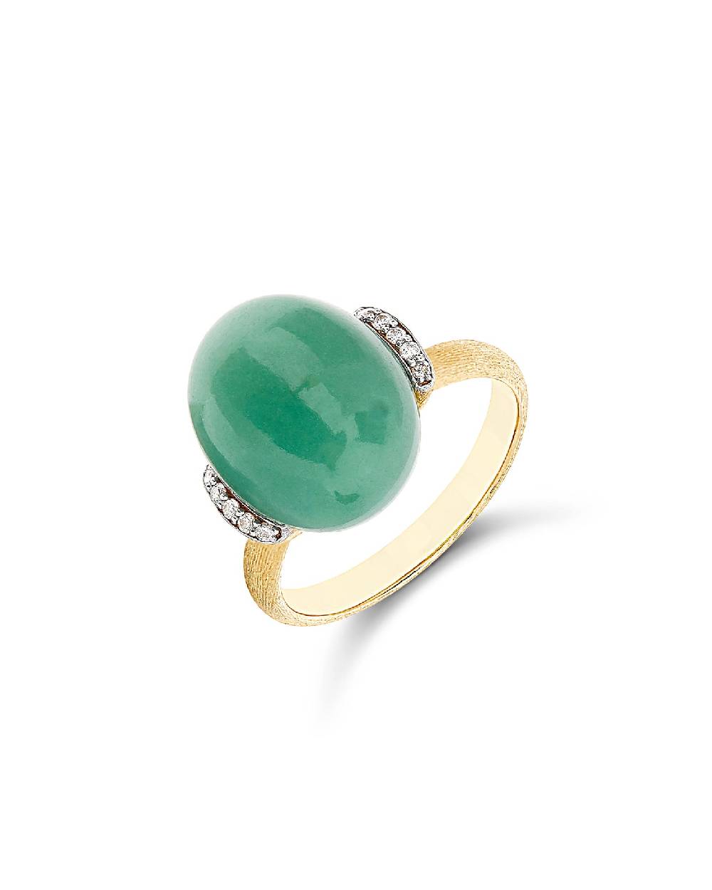 Nanis Anello "AMAZZONIA" in oro, diamanti e avventurina verde (grande) – Nanis Italian Jewels