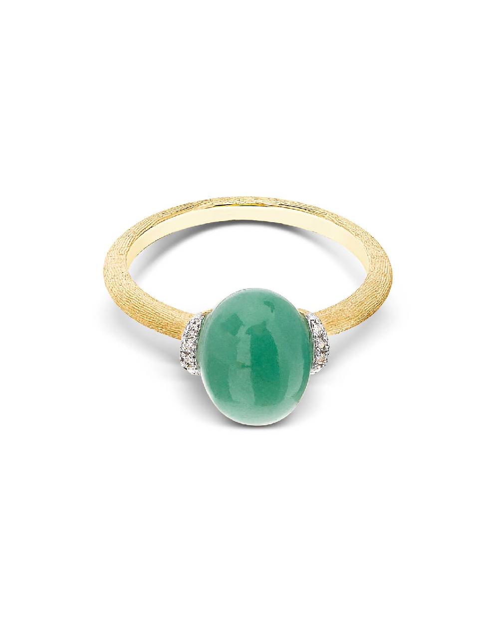 Nanis Anello "AMAZZONIA" In Oro, Diamanti E Avventurina Verde (piccolo) – Nanis Italian Jewels