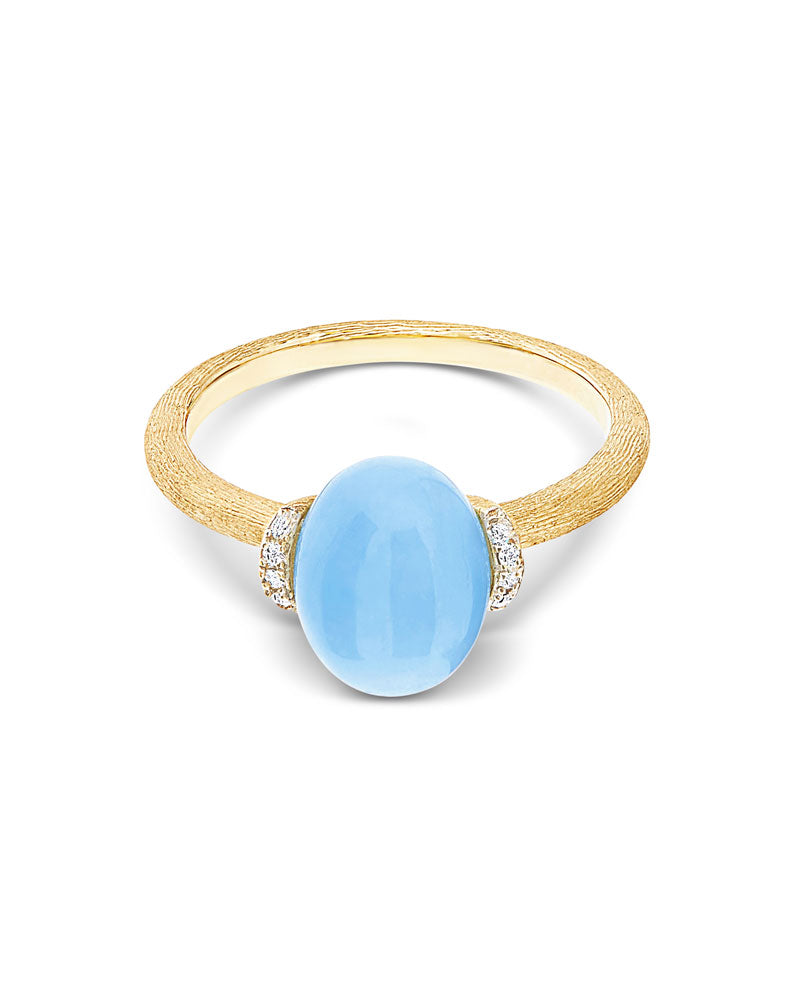 Nanis Anello "AZURE" In Oro, Diamanti E Acquamarina Milk (medio) – Nanis Italian Jewels