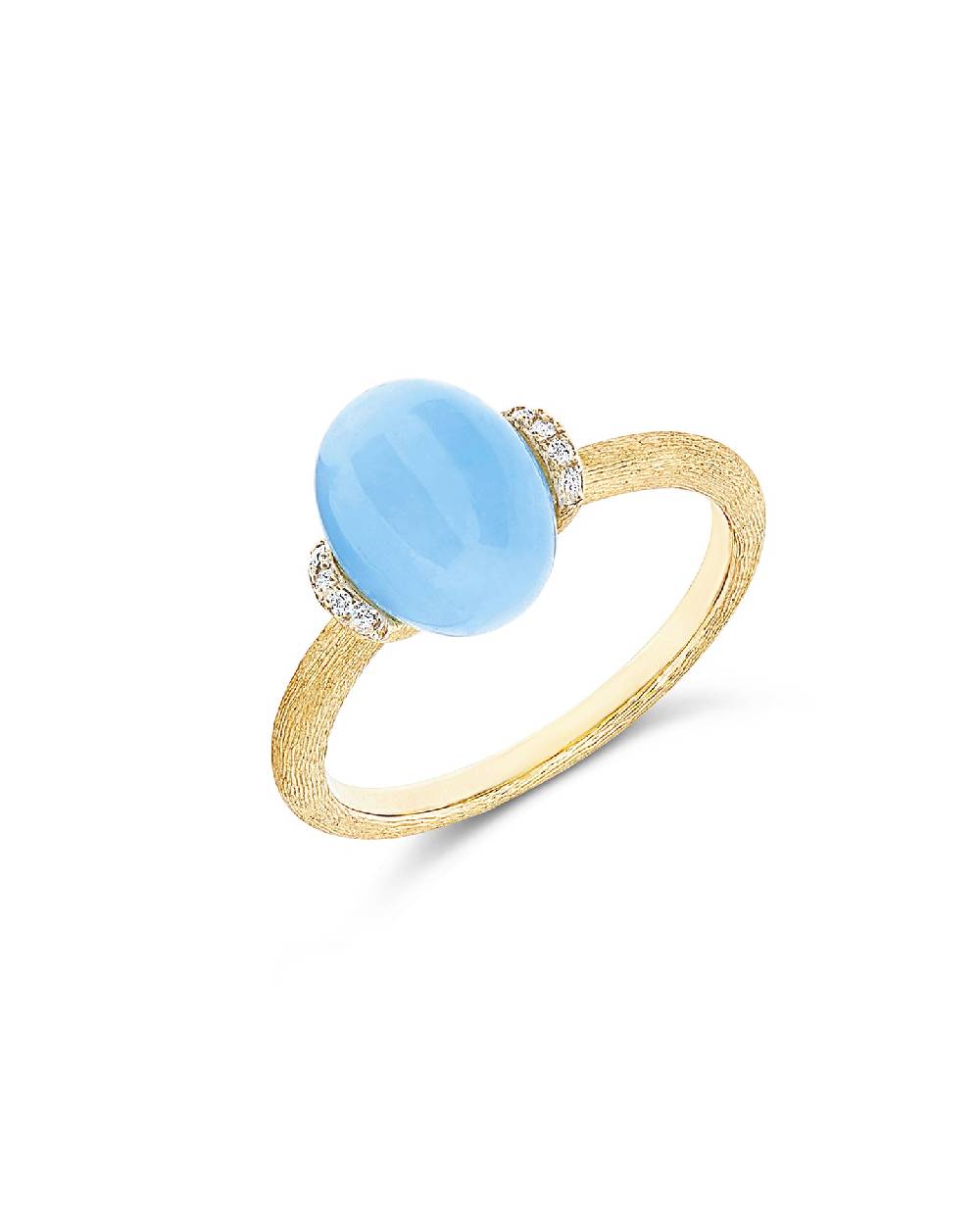 Nanis Anello "AZURE" in oro, diamanti e acquamarina milk (medio) – Nanis Italian Jewels