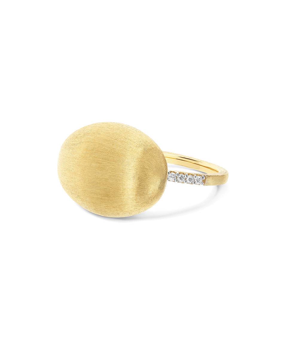 Nanis Anello "Boules" in oro inciso e diamanti (grande) – Nanis Italian Jewels