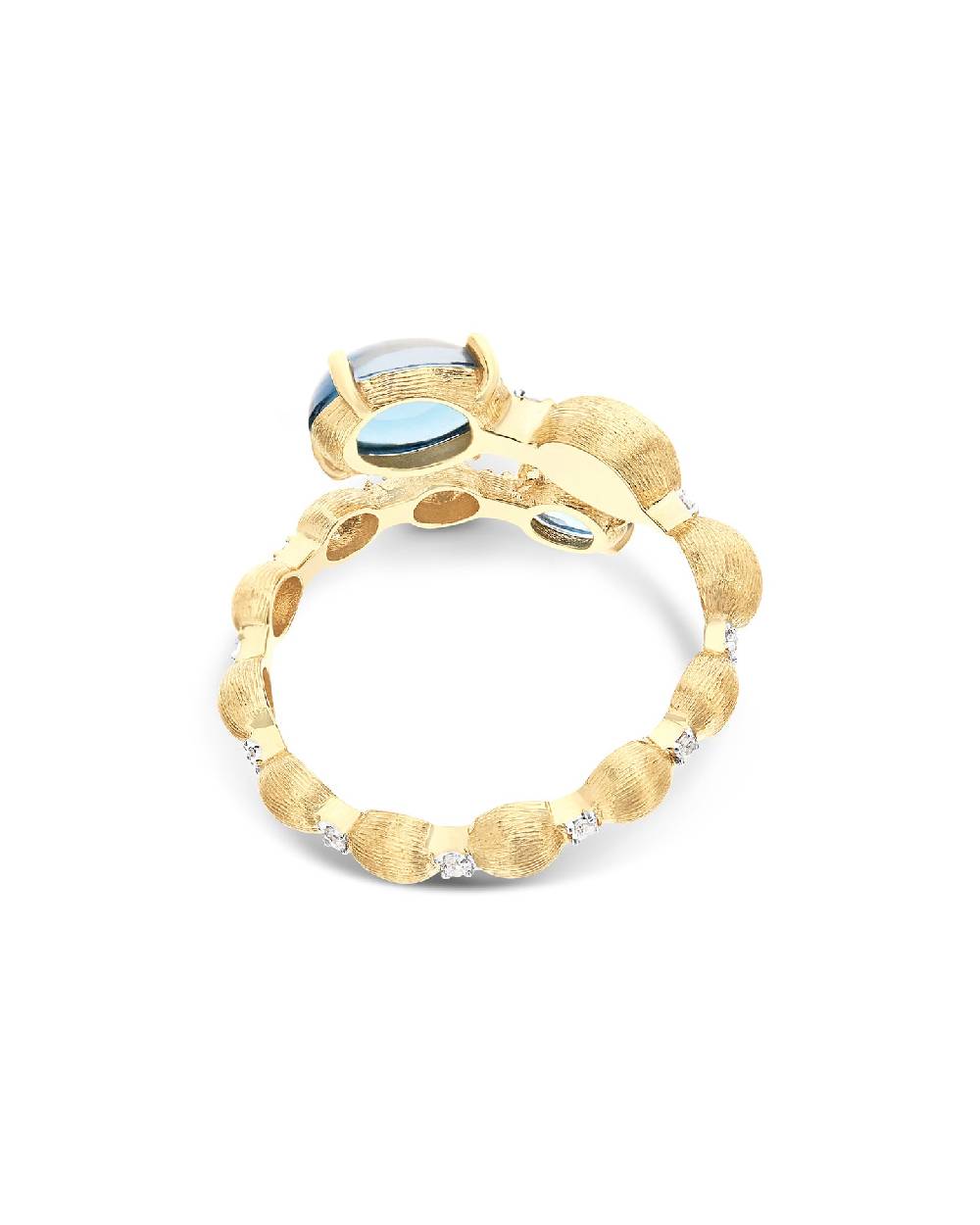 Nanis Anello Contrariè "DANCING AZURE" Con Boules In Oro, Diamanti E Topazio – Nanis Italian Jewels