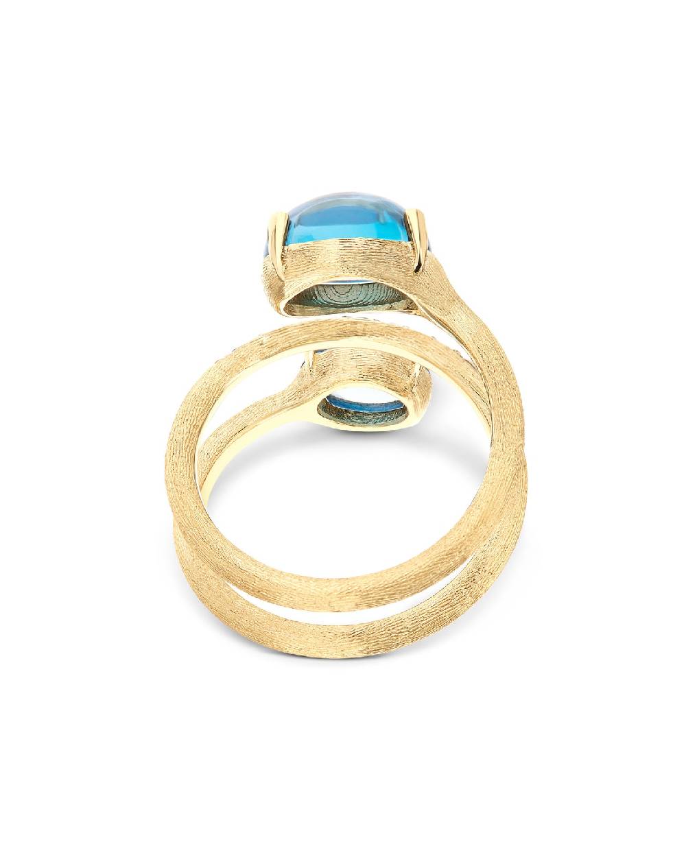 Nanis Anello Contrariè "DANCING AZURE" In Oro, Diamanti E Topazio London Blu – Nanis Italian Jewels