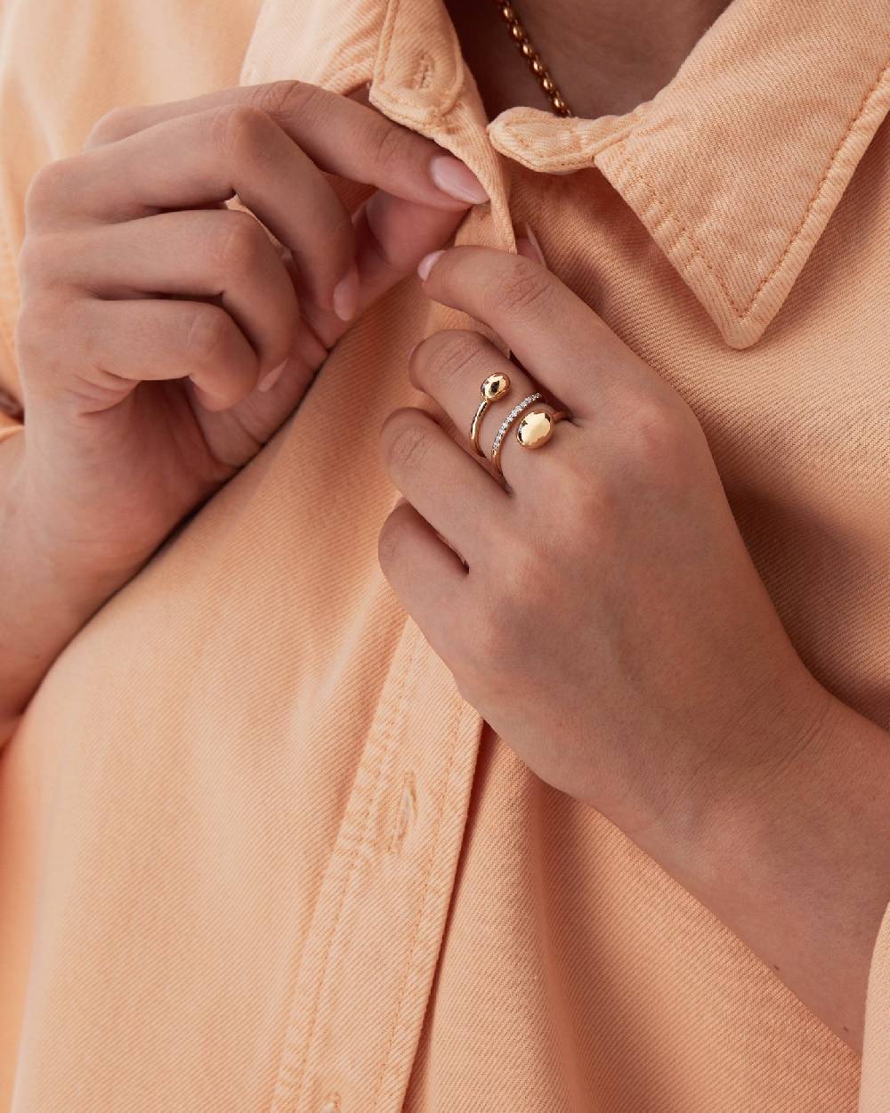 Nanis Anello Contrariè "DANCING ÉLITE" In Oro Rosa E Diamanti – Nanis Italian Jewels