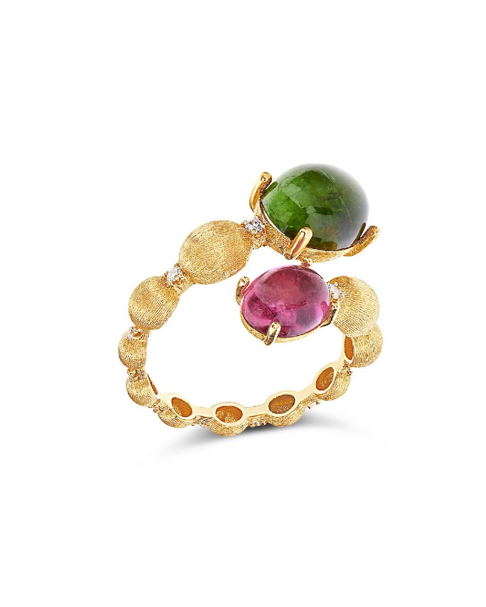 Nanis Anello contrariè "DANCING TOURMALINES" in oro, diamanti, tormaline ros – Nanis Italian Jewels