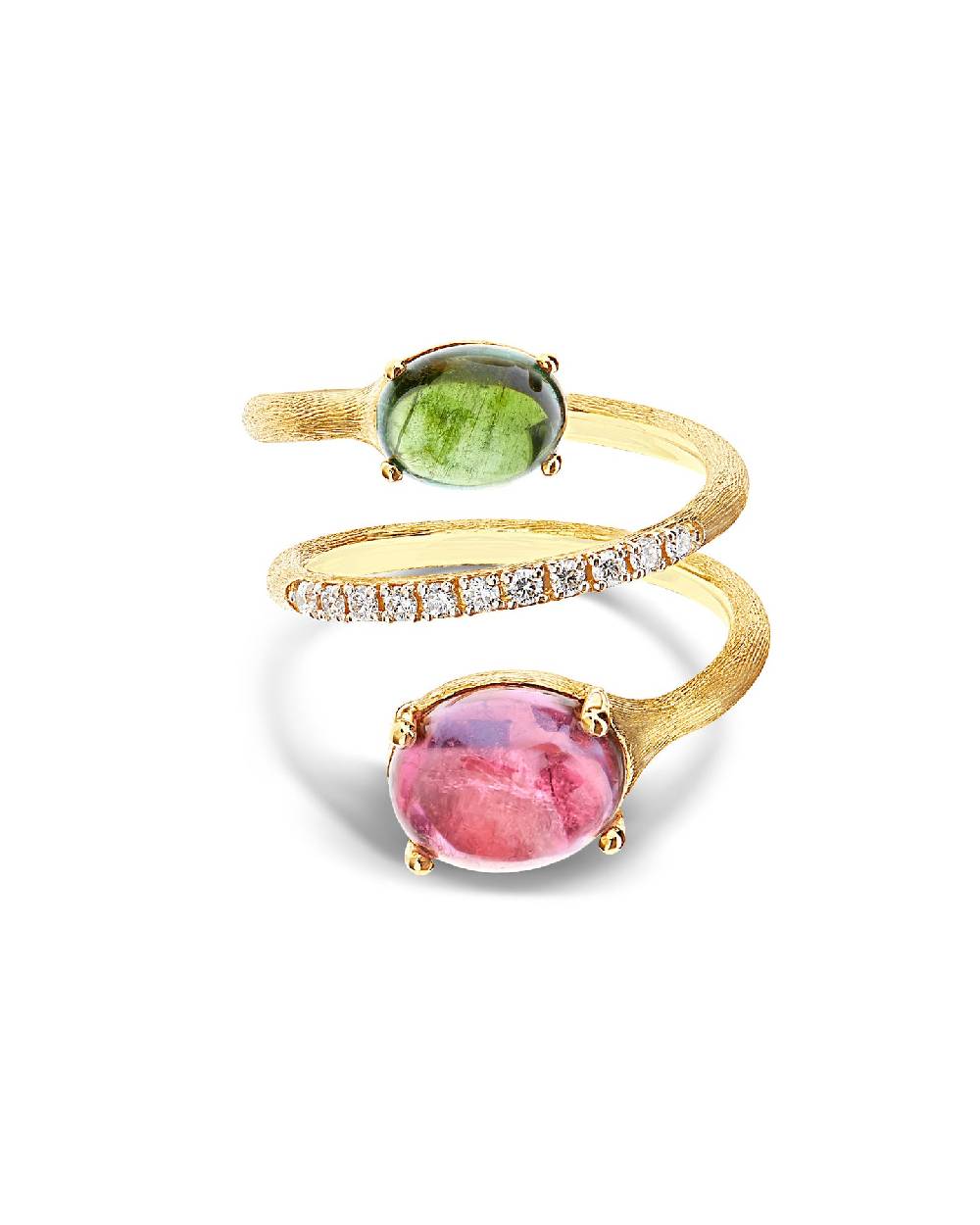 Nanis Anello contrariè "DANCING TOURMALINES" in oro, diamanti, tormaline ros – Nanis Italian Jewels