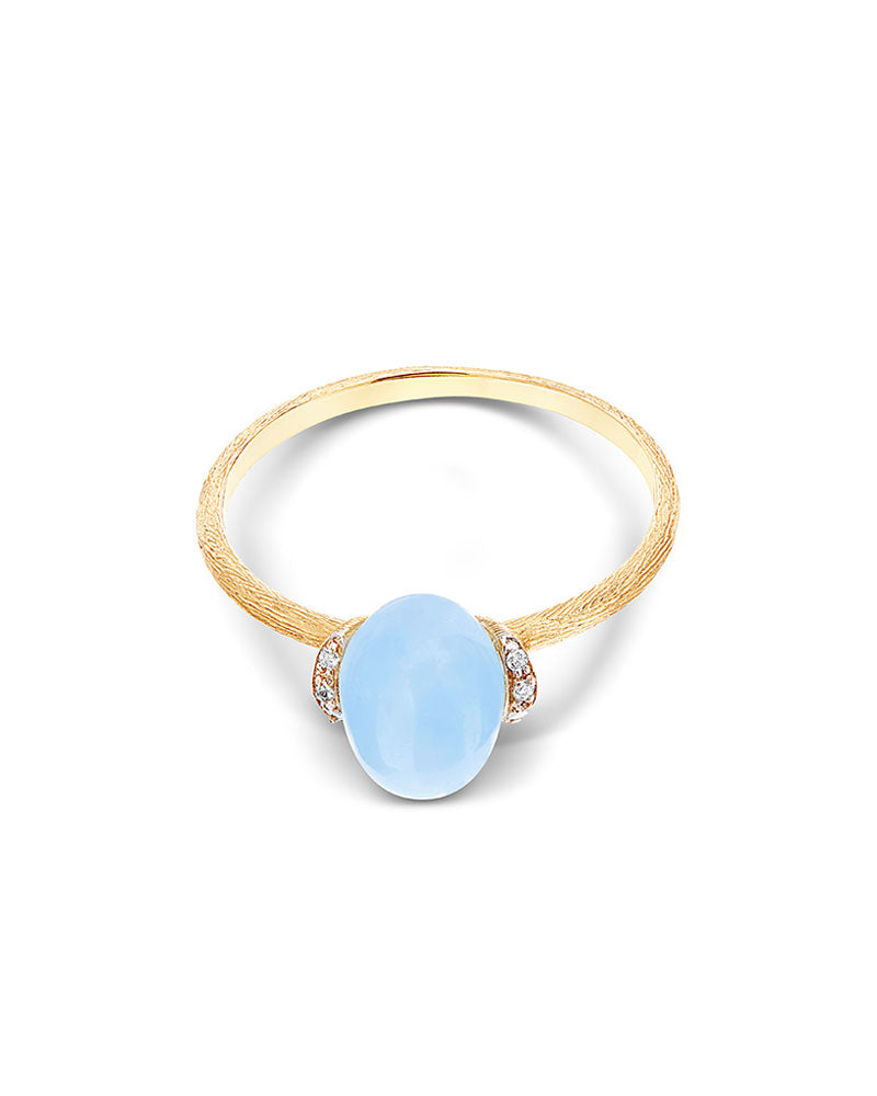 Nanis Anello "DANCING AZURE" Con Boule In Oro, Diamanti E Acquamarina (picco – Nanis Italian Jewels
