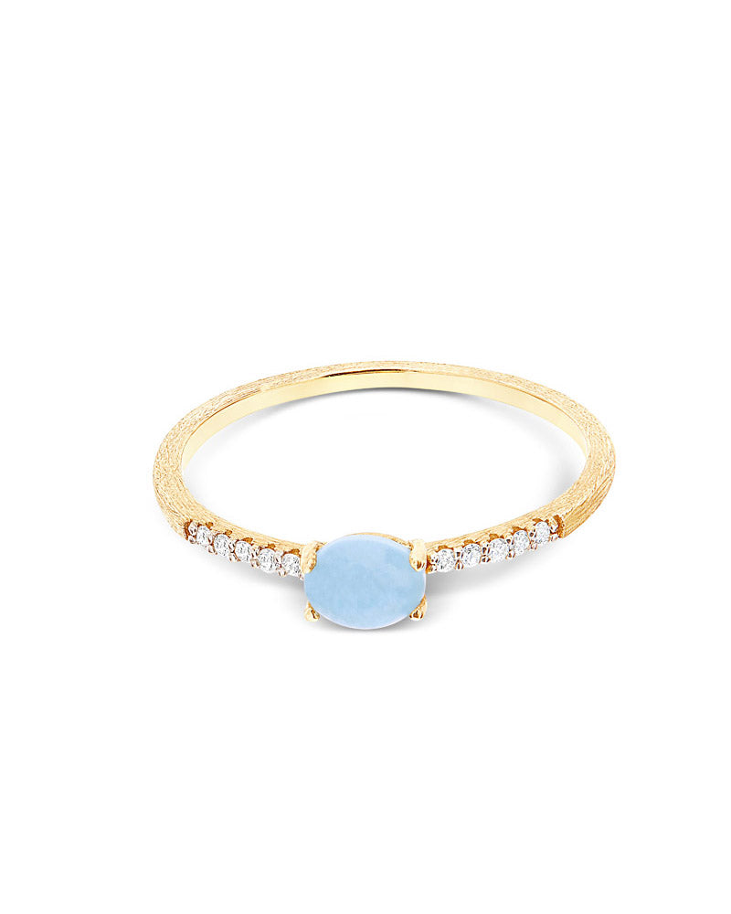 Nanis Anello "DANCING AZURE" Impilabile In Oro, Diamanti E Acquamarina (picc – Nanis Italian Jewels