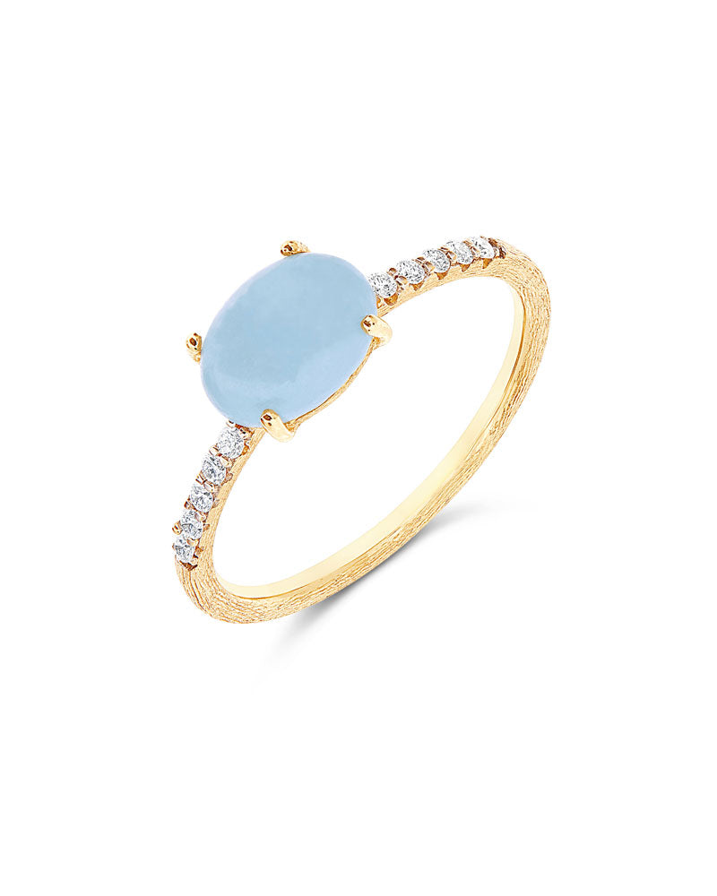 Nanis Anello "DANCING AZURE" impilabile in oro, diamanti e acquamarina (medi – Nanis Italian Jewels