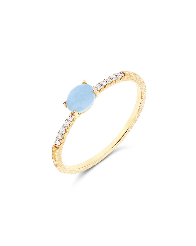 Nanis Anello "DANCING AZURE" impilabile in oro, diamanti e acquamarina (picc – Nanis Italian Jewels