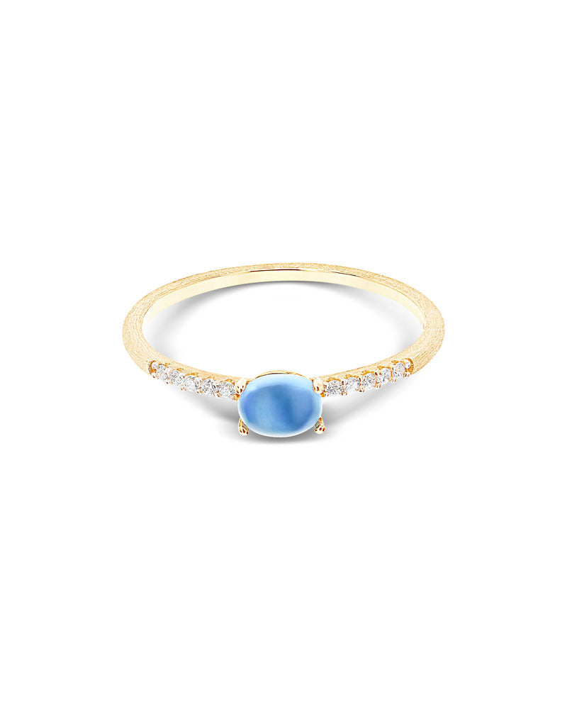 Nanis Anello "DANCING AZURE" In Oro, Diamanti E Topazio London Blu (piccolo) – Nanis Italian Jewels