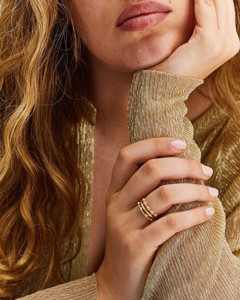 Nanis Anello "DANCING ÉLITE" A Tripla Fascia In Oro E Diamanti – Nanis Italian Jewels