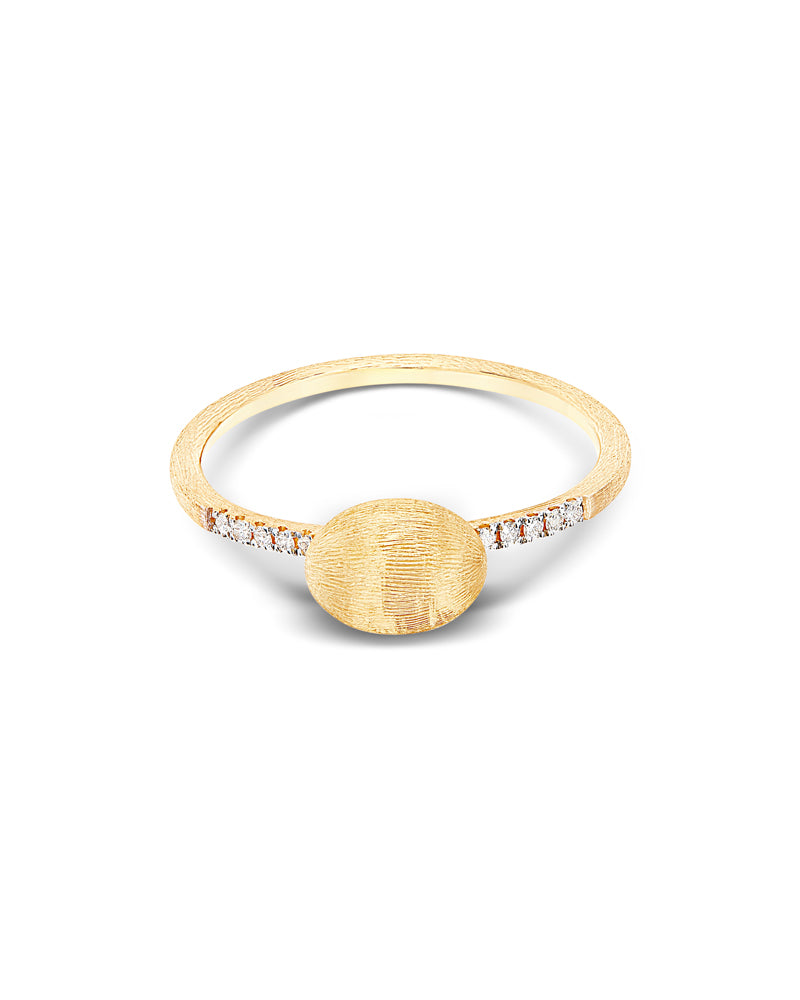 Nanis Anello "DANCING ÉLITE" Con Boule In Oro Incisa A Mano E Pavé Di Diaman – Nanis Italian Jewels