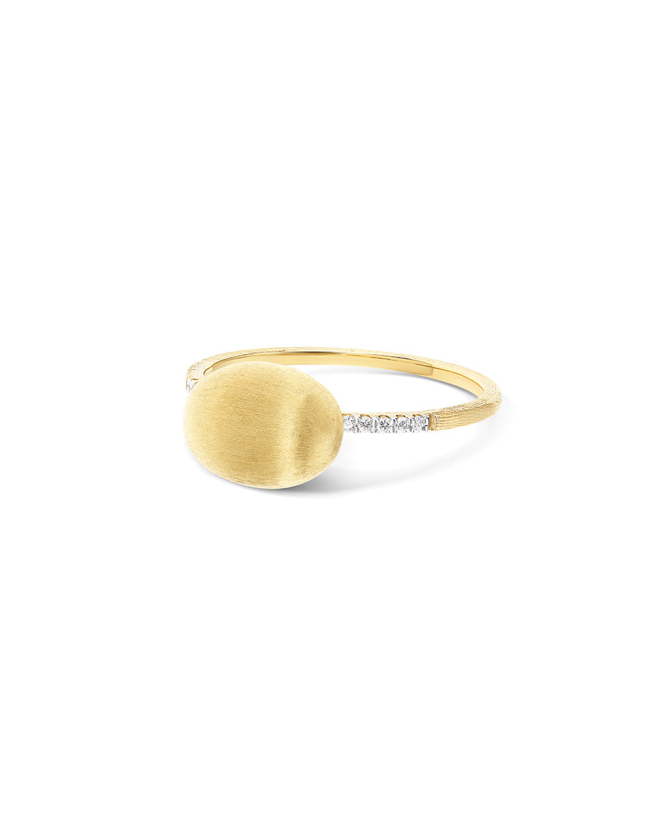 Nanis Anello "DANCING ÉLITE" con boule in oro incisa a mano e pavé di diaman – Nanis Italian Jewels