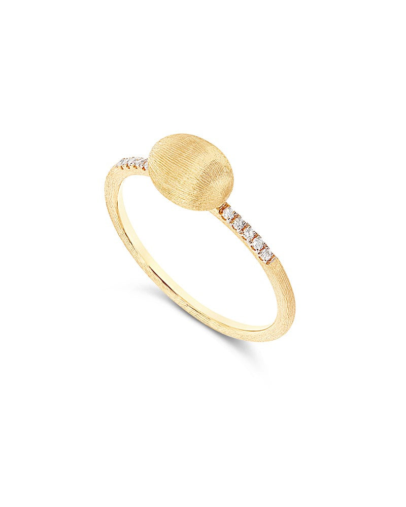 Nanis Anello "DANCING ÉLITE" con boule in oro incisa a mano e pavé di diaman – Nanis Italian Jewels