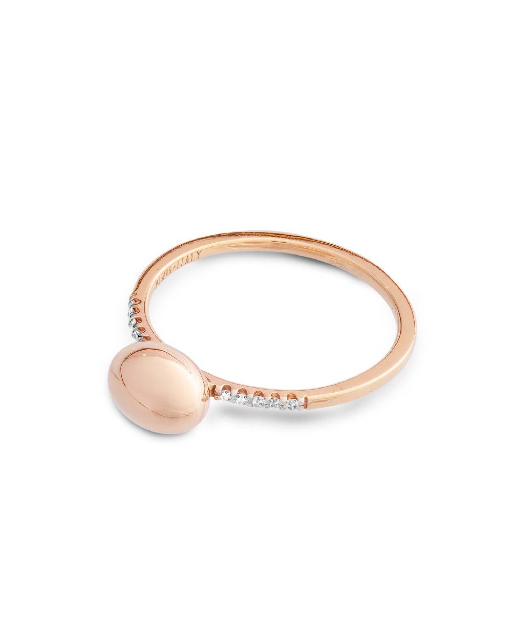 Nanis Anello "DANCING ÉLITE" Con Boule In Oro Rosa E Diamanti (baby) – Nanis Italian Jewels