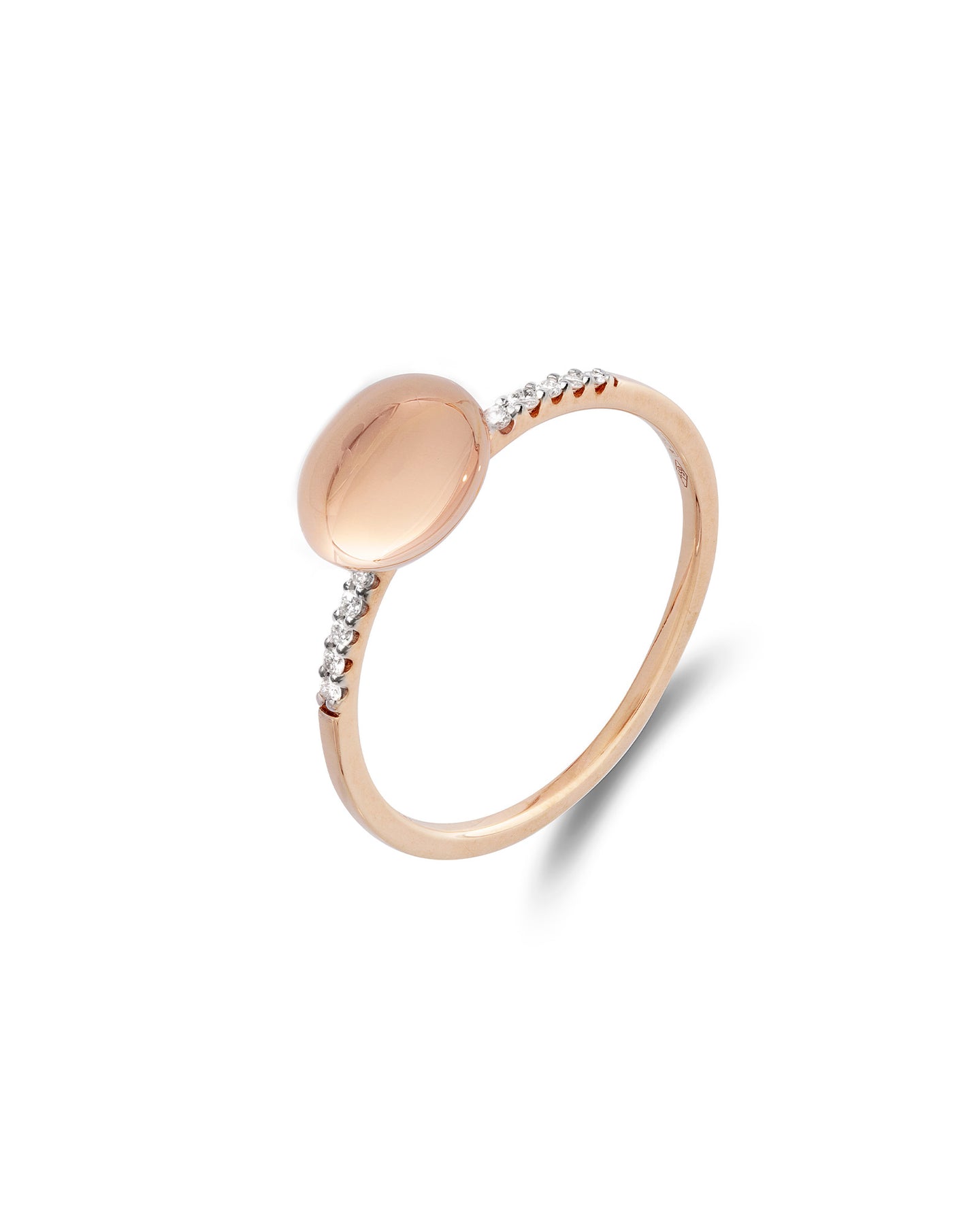 Nanis Anello "DANCING ÉLITE" con boule in oro rosa e diamanti (baby) – Nanis Italian Jewels