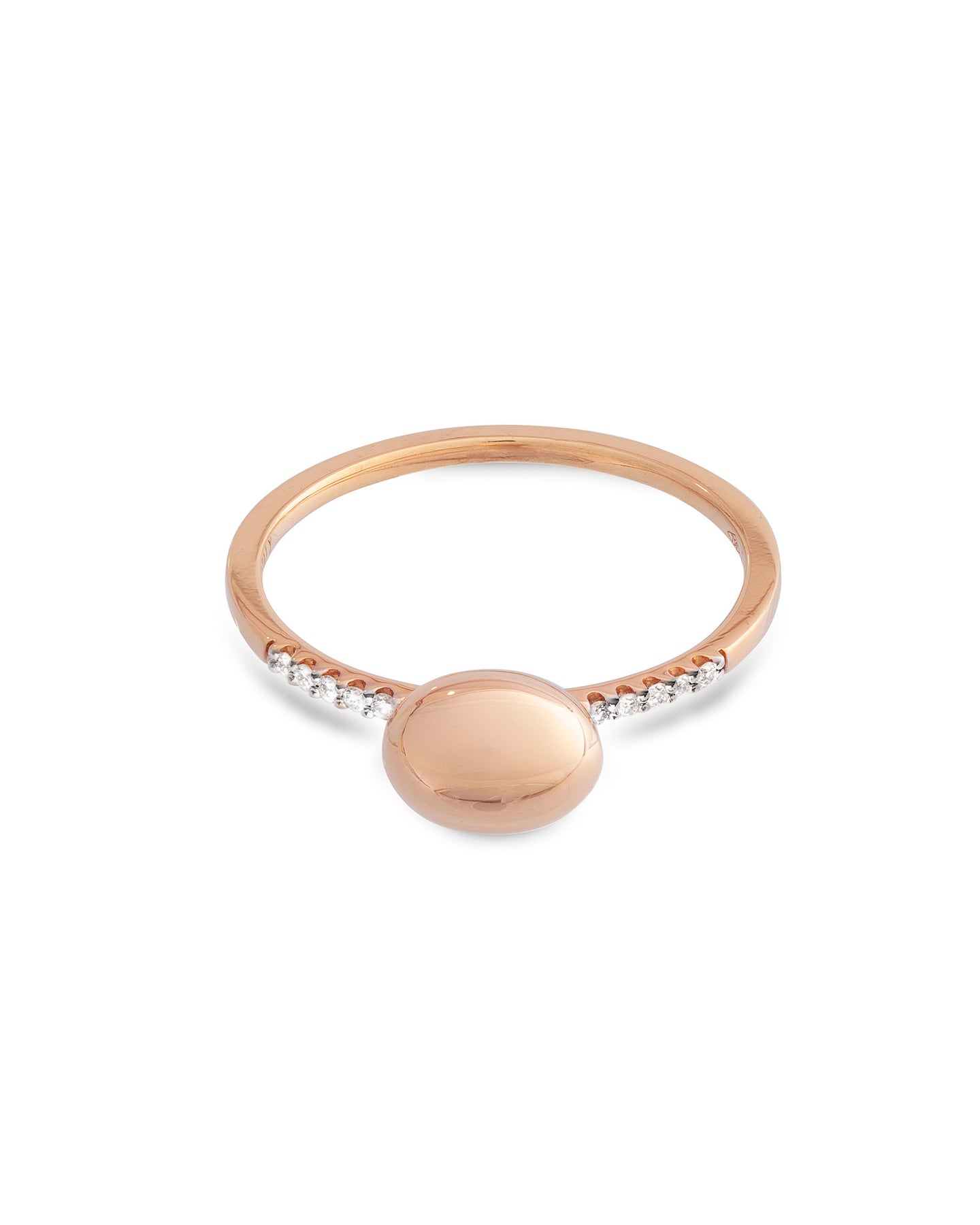 Nanis Anello "DANCING ÉLITE" Con Boule In Oro Rosa E Diamanti (baby) – Nanis Italian Jewels