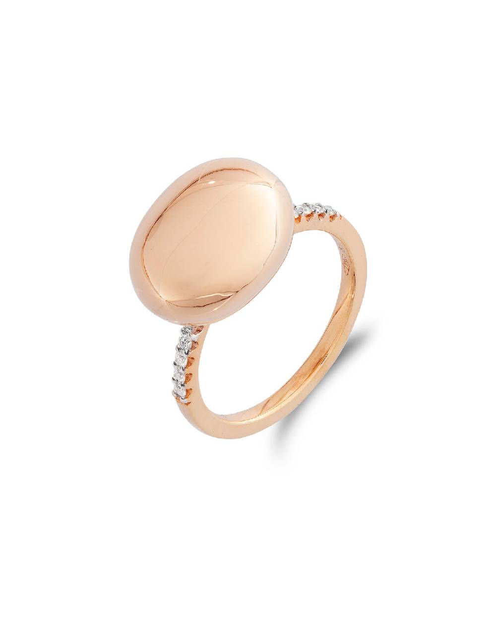 Nanis Anello "DANCING ÉLITE" con boule in oro rosa e pavè di diamanti (medio – Nanis Italian Jewels