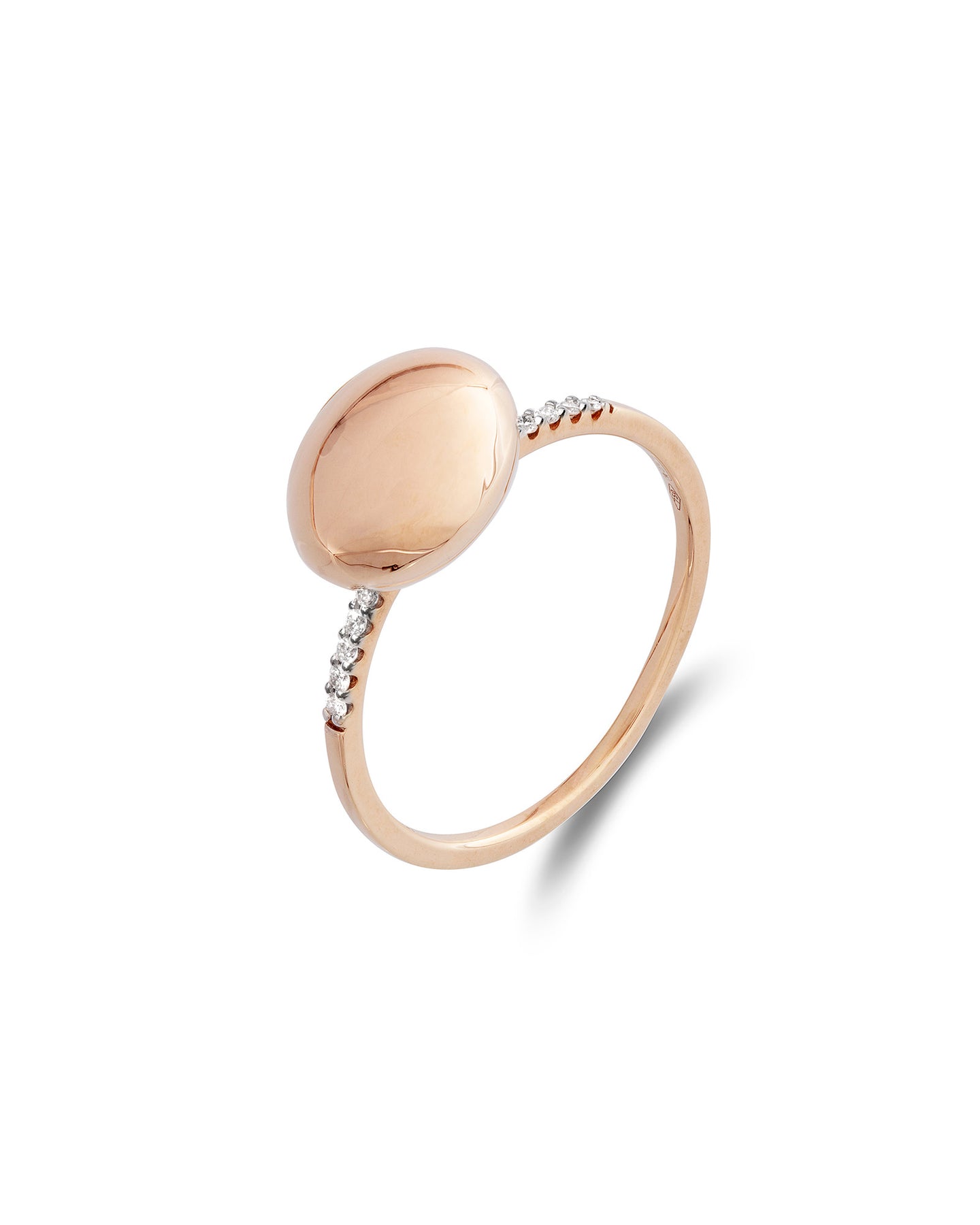 Nanis Anello "DANCING ÉLITE" con boule in oro rosa e pavè di diamanti (picco – Nanis Italian Jewels