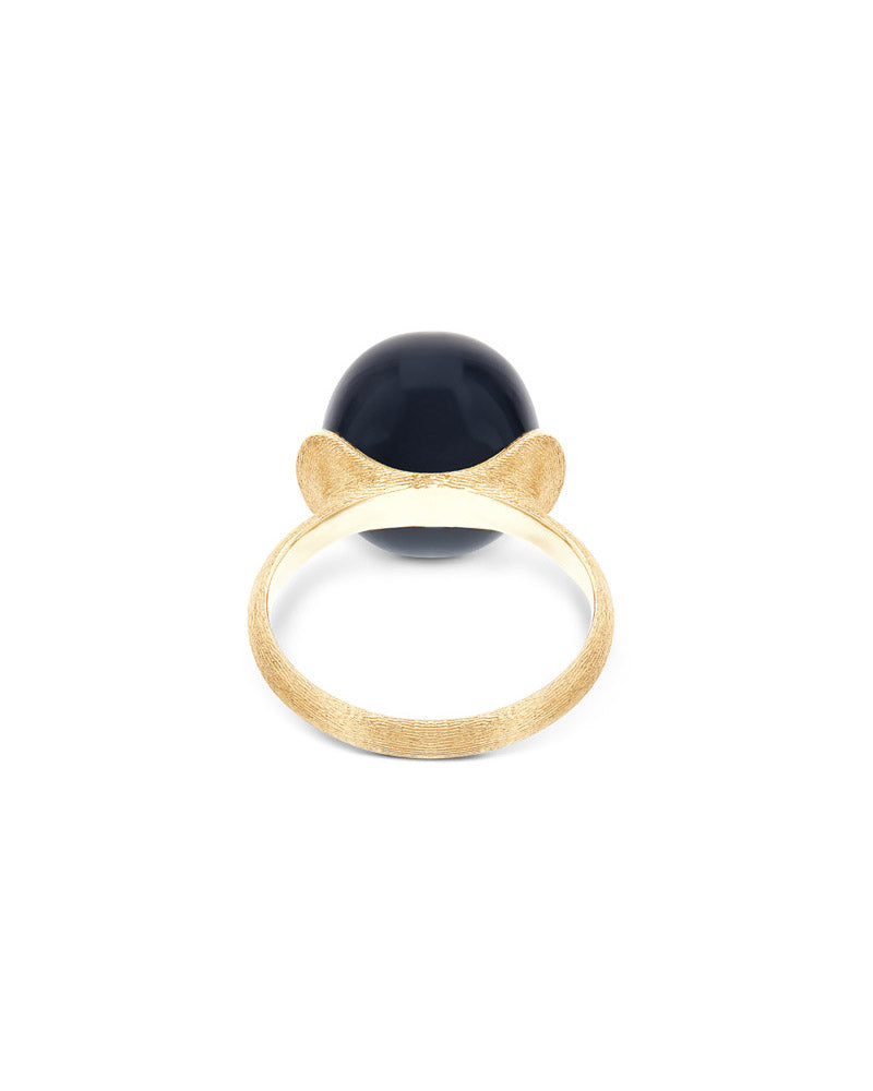 Nanis Anello "DANCING MYSTERY BLACK" Con Boule In Oro, Diamanti E Onice Nero – Nanis Italian Jewels