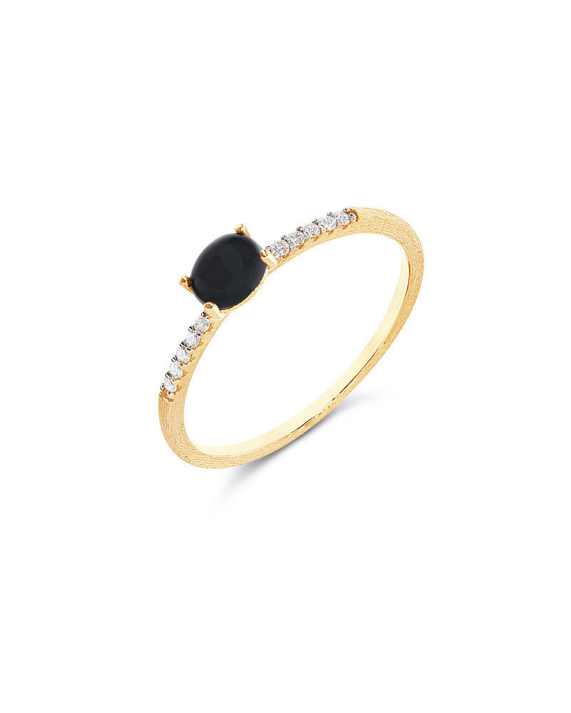 Nanis Anello "DANCING MYSTERY BLACK" impilabile in oro, diamanti e onice ner – Nanis Italian Jewels