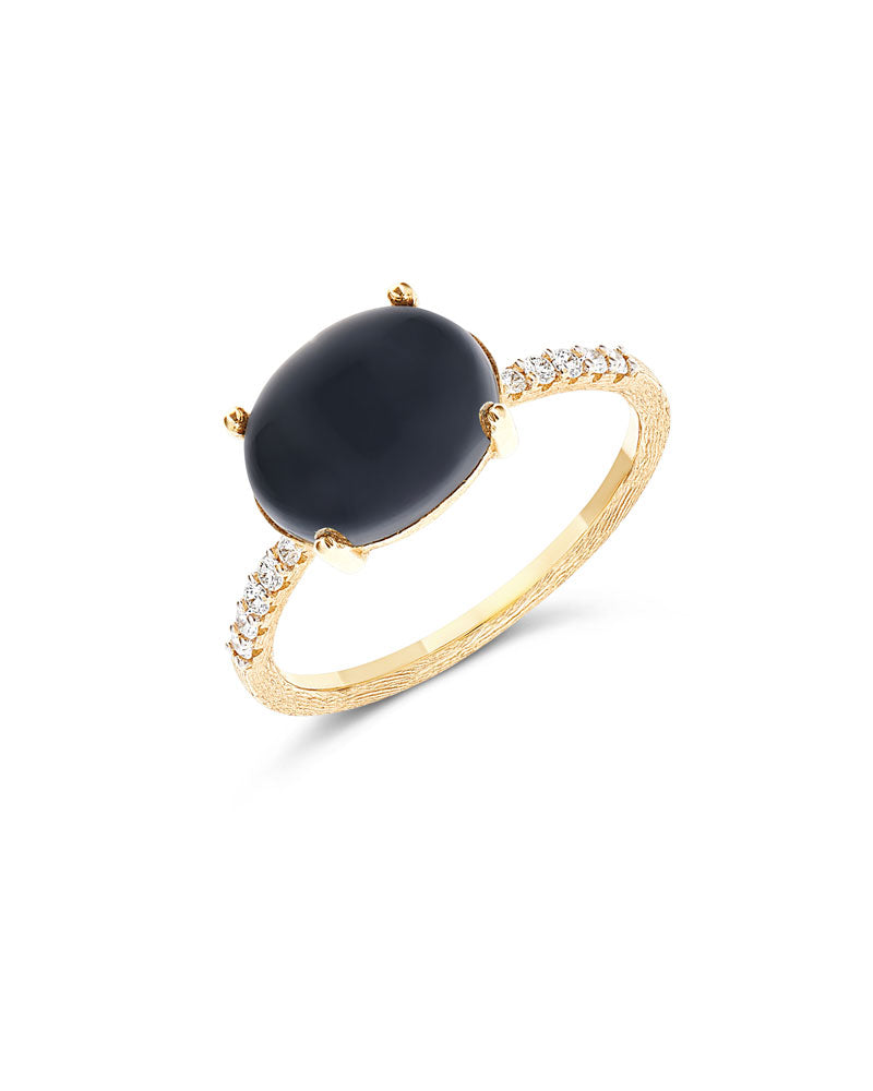 Nanis Anello "DANCING MYSTERY BLACK" impilabile in oro, diamanti e onice ner – Nanis Italian Jewels