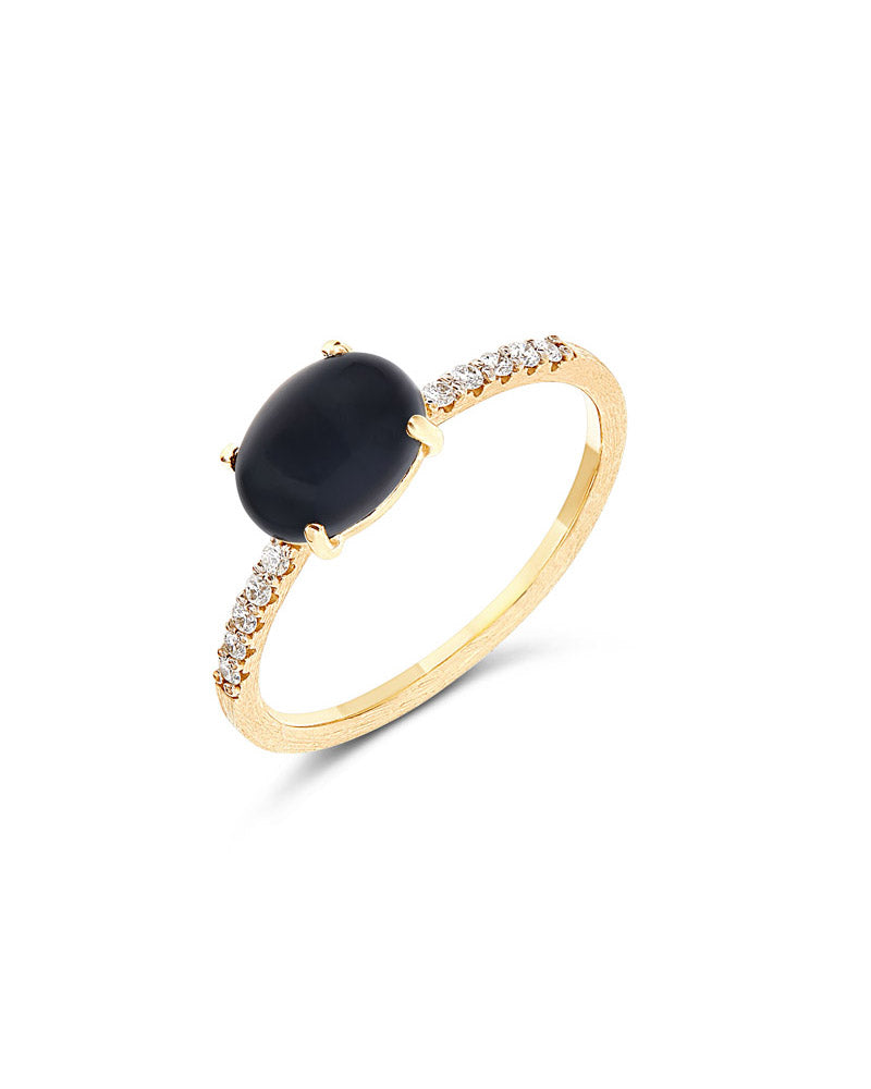 Nanis Anello "DANCING MYSTERY BLACK" impilabile in oro, diamanti e onice ner – Nanis Italian Jewels