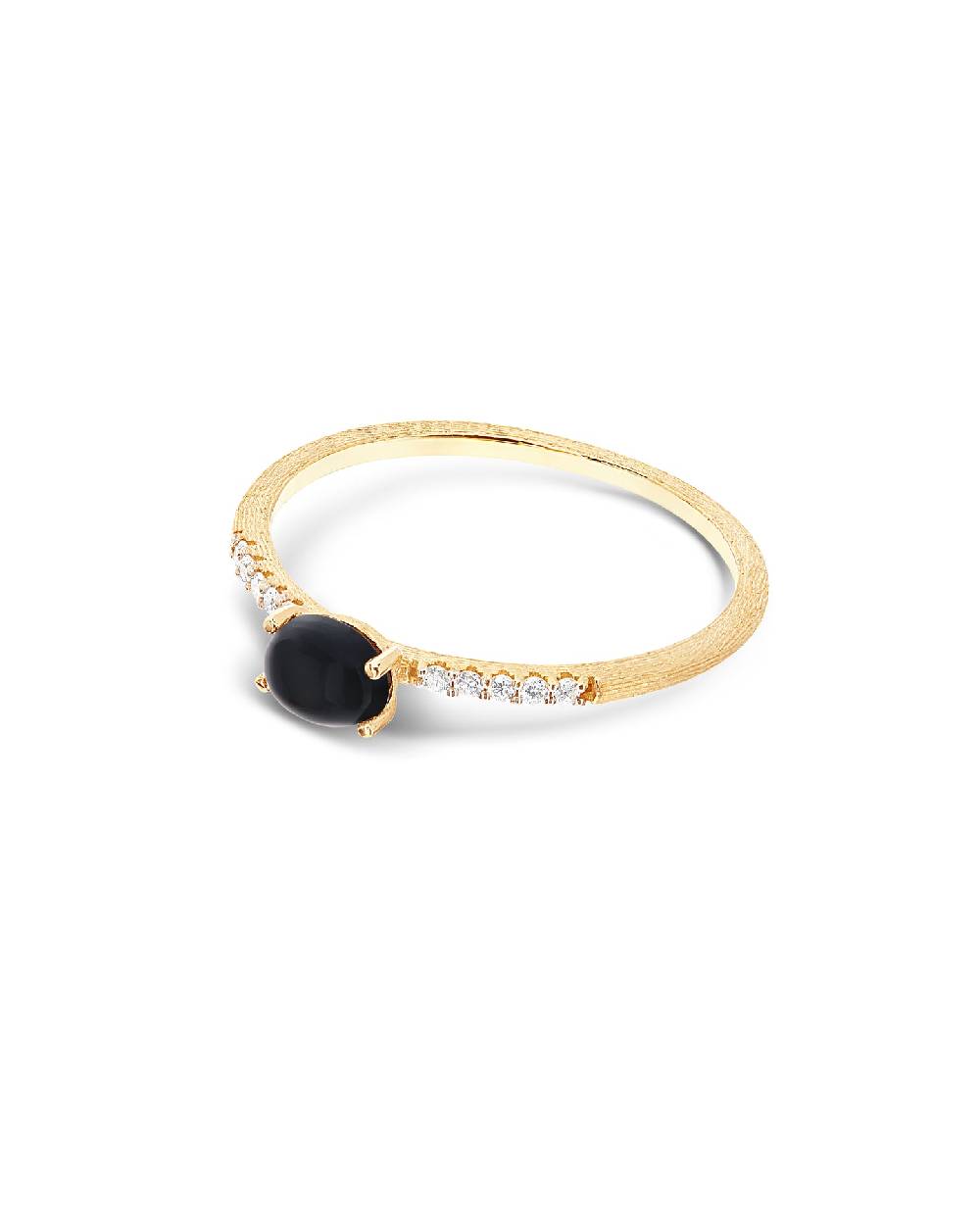 Nanis Anello "DANCING MYSTERY BLACK" Impilabile In Oro, Diamanti E Onice Ner – Nanis Italian Jewels