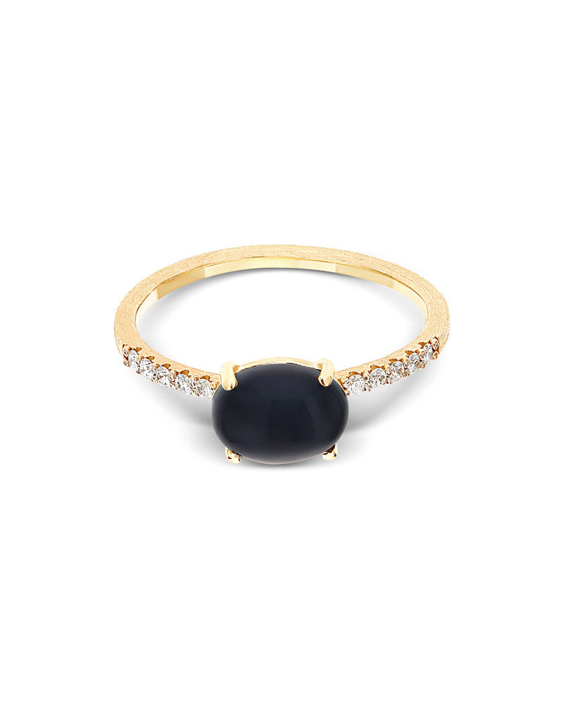 Nanis Anello "DANCING MYSTERY BLACK" Impilabile In Oro, Diamanti E Onice Ner – Nanis Italian Jewels