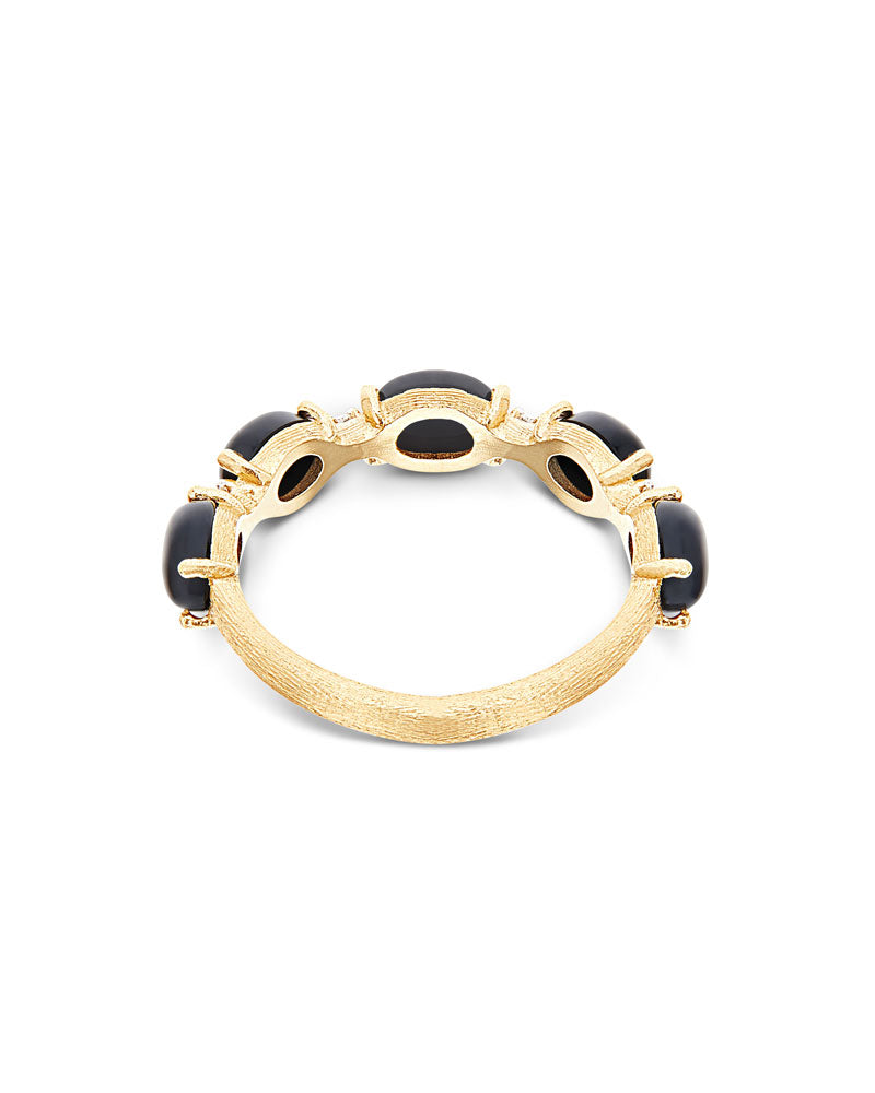 Nanis Anello "DANCING MYSTERY BLACK" In Oro, Accenti Di Diamante E Boules In – Nanis Italian Jewels