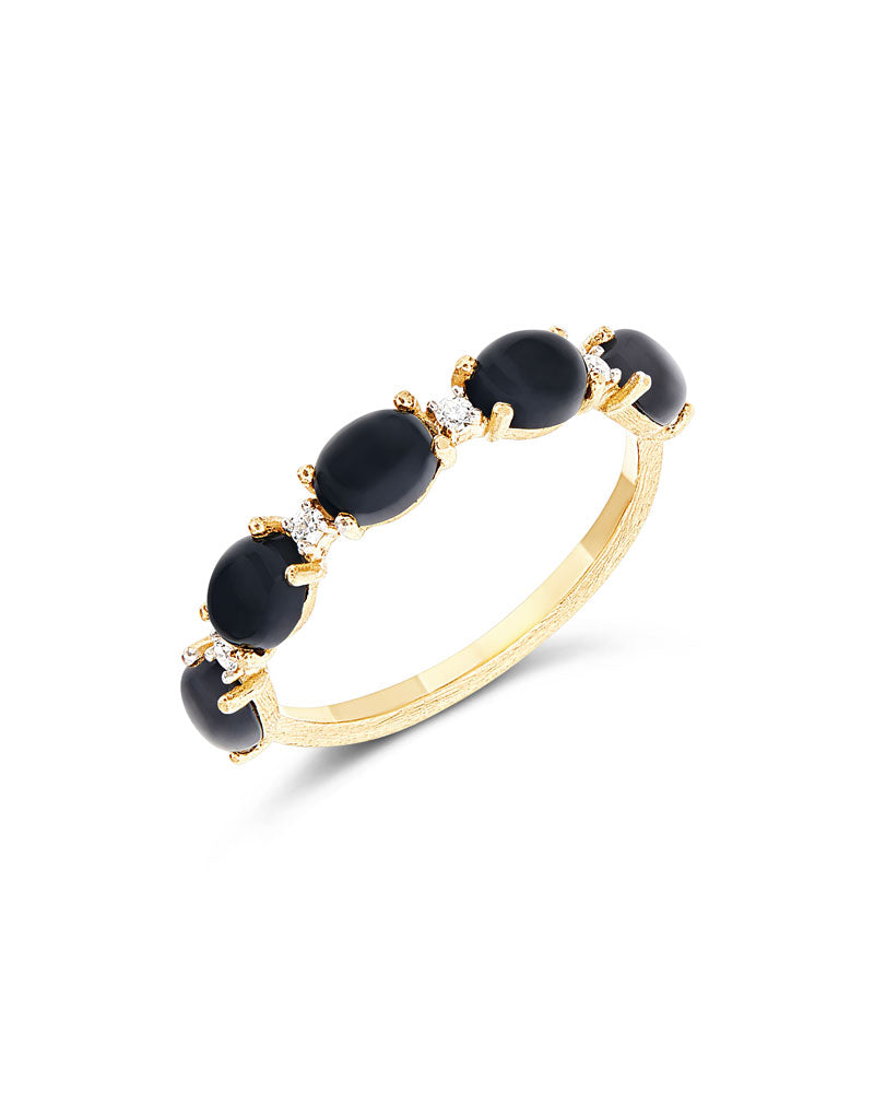 Nanis Anello "DANCING MYSTERY BLACK" in oro, accenti di diamante e boules in – Nanis Italian Jewels