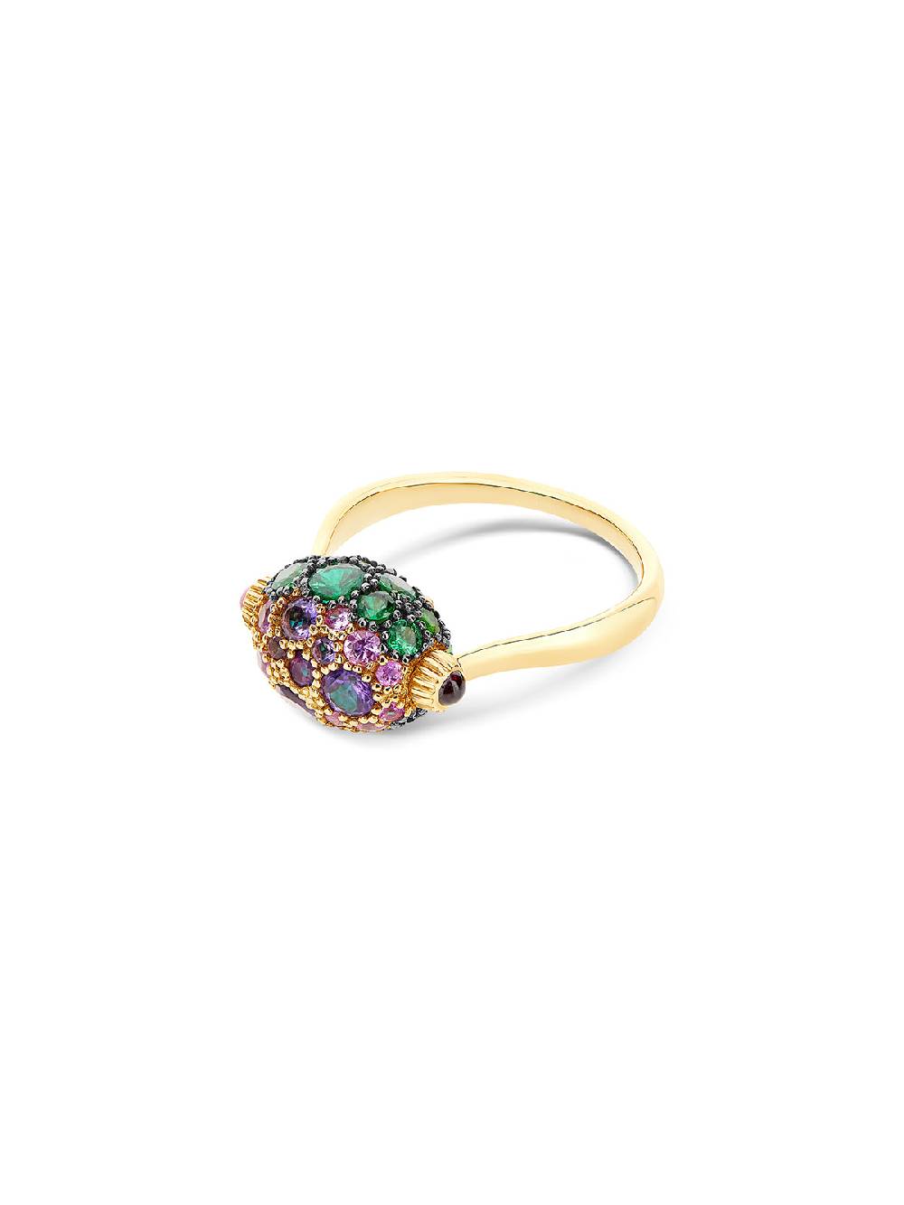 Nanis Anello "DANCING REVERSE" Double Face In Oro, Diamanti, Tsavorite, Amet – Nanis Italian Jewels