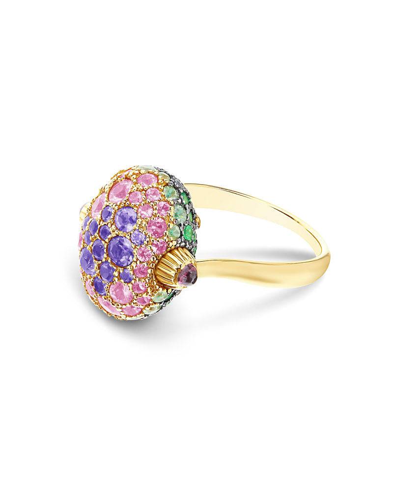 Nanis Anello "DANCING REVERSE" Double Face In Oro, Diamanti, Tsavorite, Amet – Nanis Italian Jewels