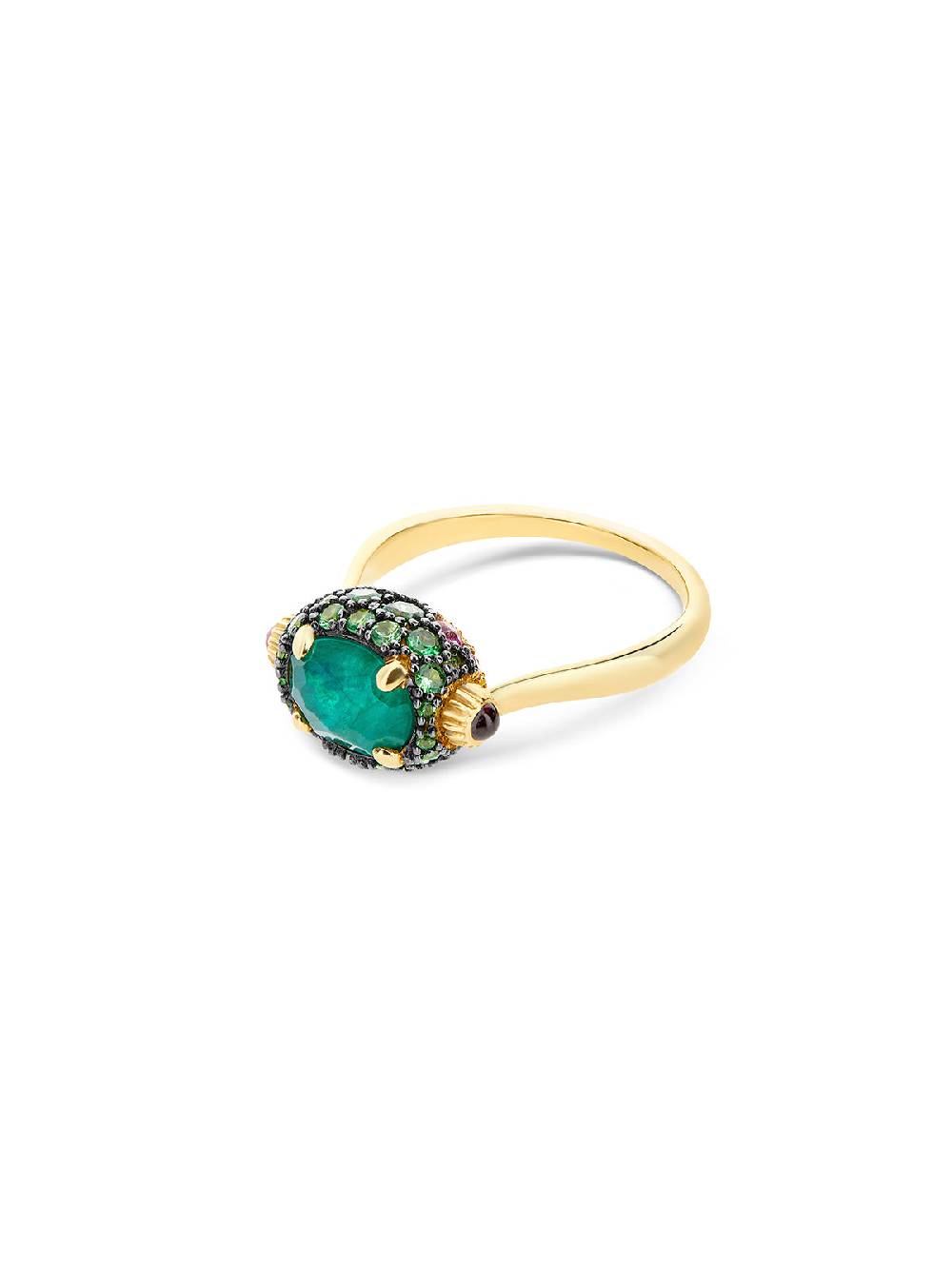 Nanis Anello "DANCING REVERSE" double face in oro, diamanti, tsavorite, amet – Nanis Italian Jewels
