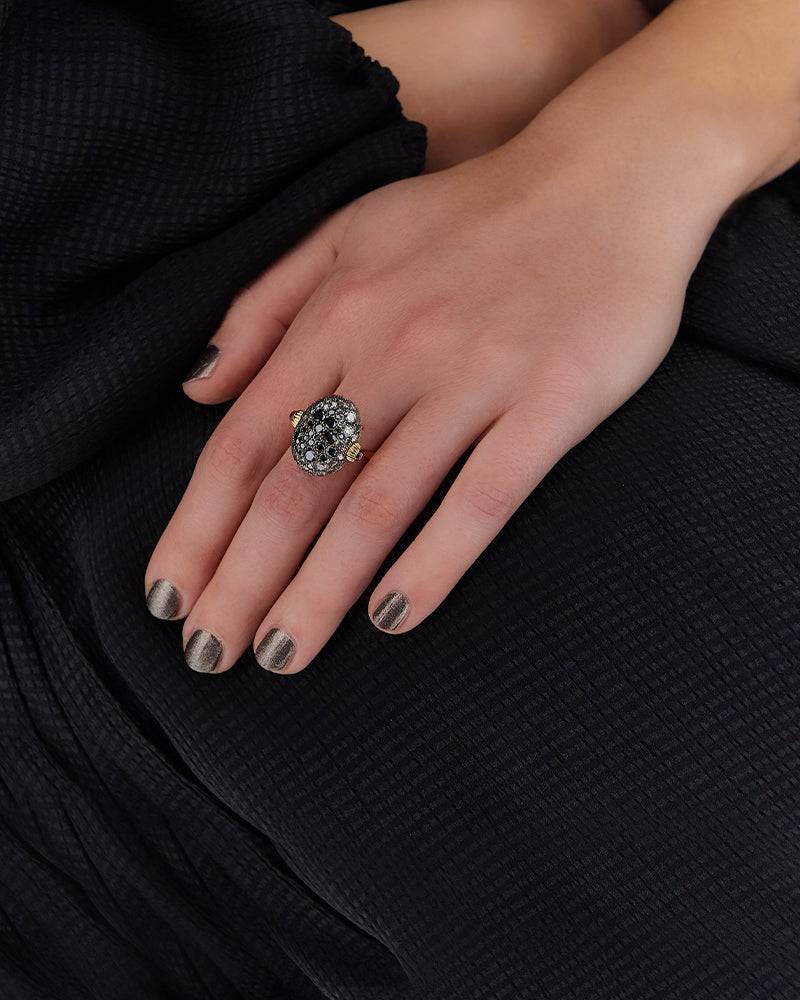 Nanis Anello "DANCING REVERSE" Double Face In Oro, Rubini, Diamanti E Crista – Nanis Italian Jewels