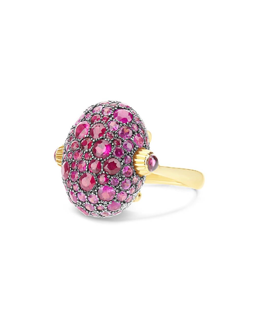 Nanis Anello "DANCING REVERSE" Double Face In Oro, Zaffiri Rosa, Rubini, Opa – Nanis Italian Jewels