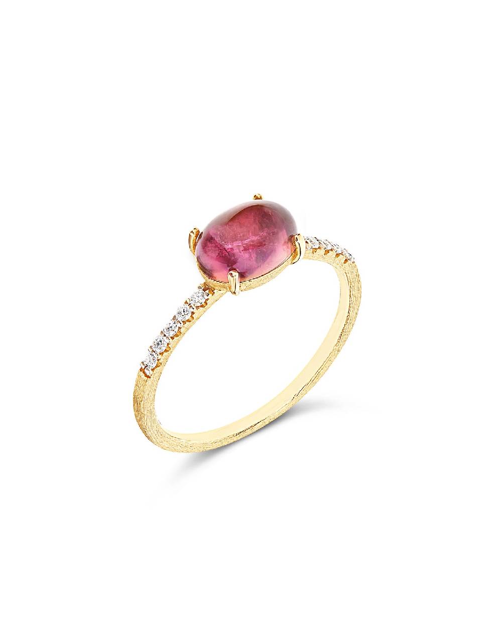 Nanis Anello "DANCING TOURMALINES" in oro, diamanti e tormalina rosa (medio) – Nanis Italian Jewels