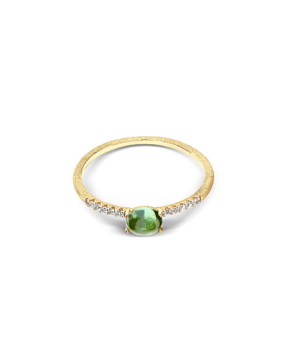 Nanis Anello "DANCING TOURMALINES" In Oro, Diamanti E Tormalina Verde (picco – Nanis Italian Jewels